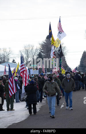 Burns, Oregon, USA. 02nd Jan, 2016. Crown Marches in Rally in Burns Oregon Credit:  Marvin Cotney/Alamy Live News Stock Photo