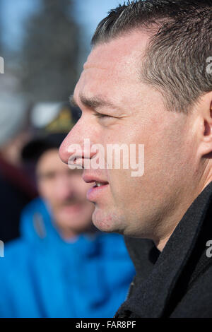 Burns, Oregon, USA. 02nd Jan, 2016. Blaine Cooper at Burns Oregon rally on Jan 2 2016 Credit:  Marvin Cotney/Alamy Live News Stock Photo