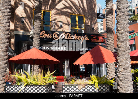 Lou and Mickey's Restaurant at the Gaslamp Quarter in San Diego, California Stock Photo