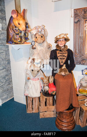 Lake District, Bowness-on-Windermere, The World of Beatrix Potter Attraction, Display of Model Animals from Beatrix Potter Novel Stock Photo