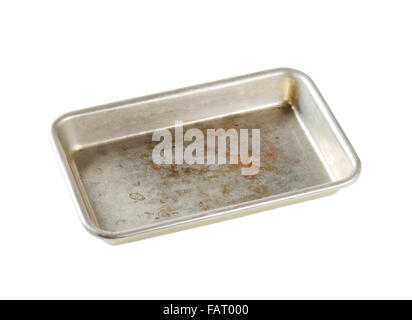 Used roasting pan isolated on white Stock Photo