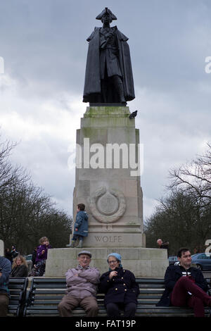 James Wolfe statue at the Greenwich Royal Observatory in winter Stock Photo
