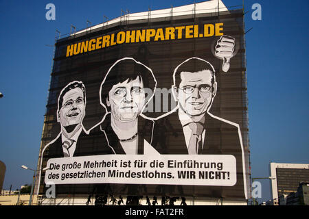 Hungerlohnpartei.de: Guido Westerwelle, Angela Merkel, Karl-Theodor zu Guttenberg  - Wahlplakate zur Bundestagswahl 2009, 21. Se
