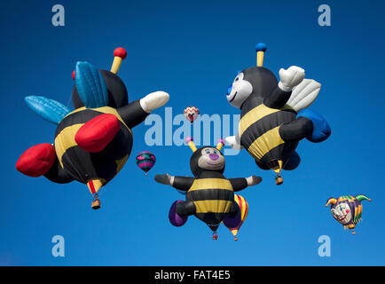 Balloons in flight at the Albuquerque Balloon Fiesta.  New Mexico. Stock Photo