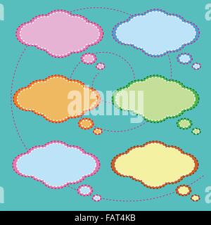 Colorful of Speech Bubbles Collection on Green Background, Ready to Accept Any Message Stock Vector