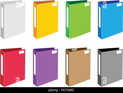 Illustration Collection of Colorsful File Folder Icons or Office Foloder Icons for Backups and Storing of Data Stock Vector