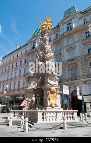 The Pestsäule or Plague Column in Vienna, Austria, erected after the Great Plague of 1679 Stock Photo