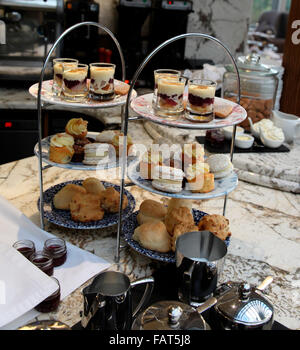 Selection of teatime cakes, scones and desserts at Galgorm Resort & Spa Stock Photo