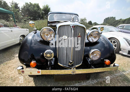 Billericay, Essex, UK - July 2013: Summerfest classic cars show, showed beautiful 1938 Model Rover 14 Saloon. Stock Photo
