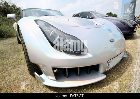 Billericay, Essex, UK - July 2013: Summerfest classic cars show, showed  British model sport car Sagaris. Stock Photo