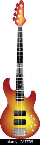 Music Instrument, An Illustration Collection of A Single Red Electric Guitar on White Background Stock Vector