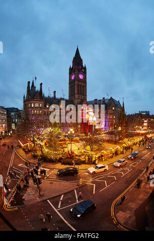 Manchester city centre German style Christmas Markets 2015 in Albert Square   Market bazaar vendor trader traders independent sh Stock Photo