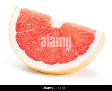 red grapefruit slice isolated on the white background. Stock Photo