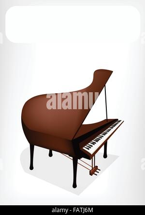 Grand piano sticker, musical instrument illustration vector Stock ...