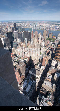 Manhattan Skyline with shadow of the Empire State Building Stock Photo