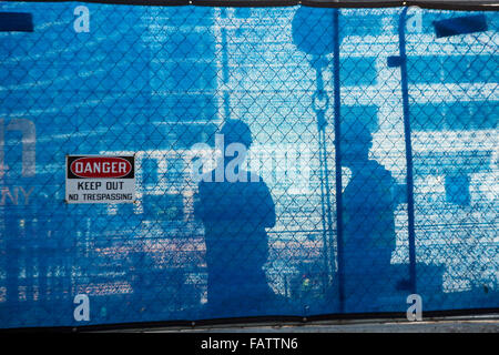 Denver, Colorado - Workers on a construction site in downtown Denver. Stock Photo