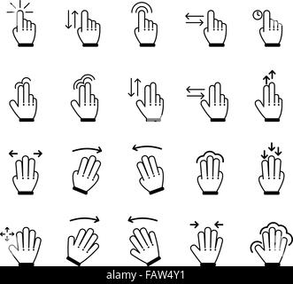 Hand Gestures icon set. Vector Illustration Stock Vector