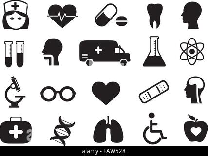 Medical and health icon set Stock Vector