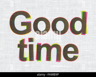 Timeline concept: Good Time on fabric texture background Stock Photo