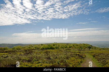 Looking south from Lydeard Hill on the Quantock Hills in Somerset Stock Photo