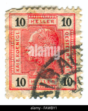 HUNGARY - CIRCA 1916: A stamp printed in Hungary shows image of the Franz Joseph I or Francis Joseph I was Emperor of Austria, K Stock Photo