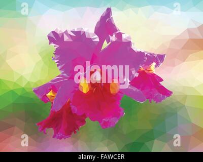 Polygon vector orchid Stock Vector
