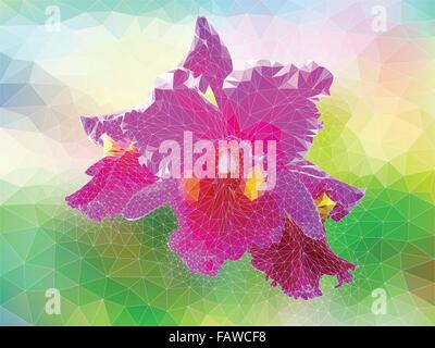 Polygon vector orchid Stock Vector