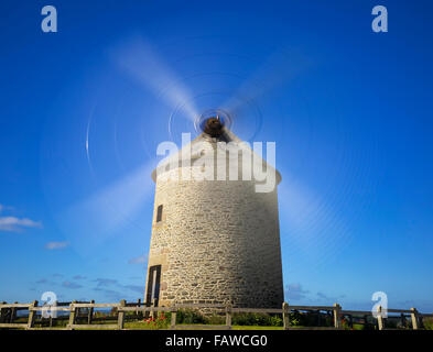 The Moidrey windmill in Pontorson in Normandie, France. Stock Photo