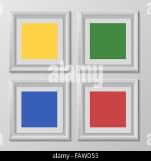 wooden square picture frames color rainbow set for your web design Stock Vector