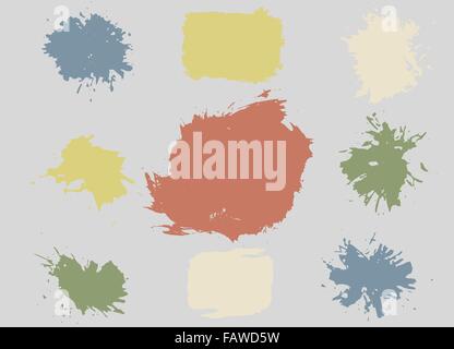 Colorful Retro Vector Stains, Blots, Splashes Set Stock Vector