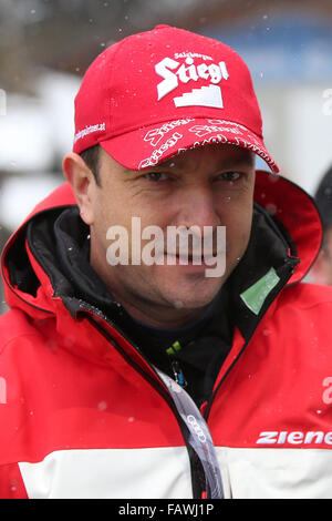 Bischofshofen, Austria. 05th Jan, 2016. Head coach Alexander Pointner of Bulgaria is seen during the fourth stage of the Four Hills ski jumping tournament in Bischofshofen, Austria, 05 January 2016. Photo: Daniel Karmann/dpa/Alamy Live News Stock Photo