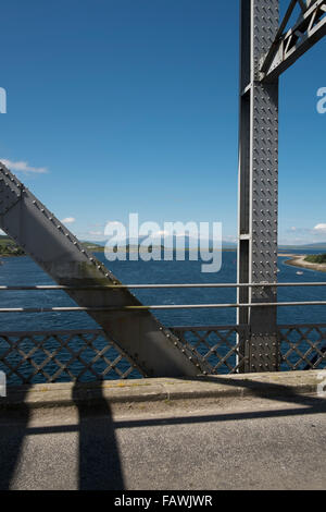 A view across Loch Etive to the Isle of Mull, from the Connel Bridge. Argyll, Scotland. Stock Photo