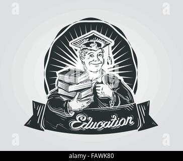 school, college vector logo. education or student icon Stock Vector