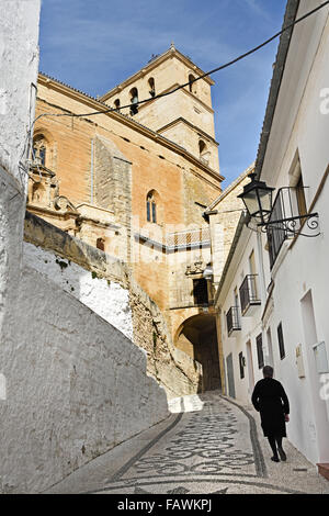 Church of La Incarnation, Iglesia Mayor de Santa Maria de la Encarnacion,  Alhama de Granada ( 1482 the fortress town was taken from the Moorish Sultanate ) Spanish Spain Andalusia Stock Photo