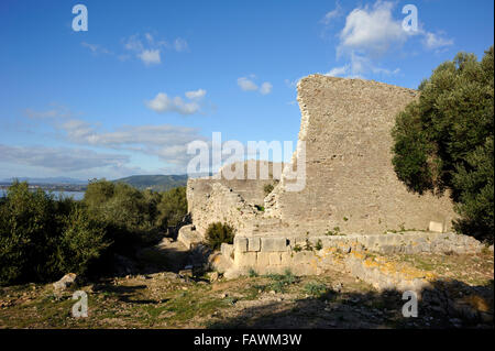 Italy, Tuscany, Argentario, Orbetello, Ansedonia, ruins of the ancient roman city of Cosa, Acropolis, Capitolium Stock Photo