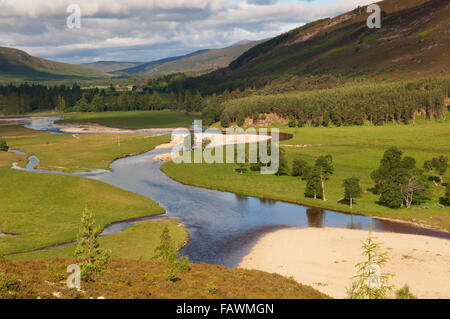 Mar Lodge Estate with the River Dee, near Braemar, Deeside, Aberdeenshire, Scotland. Within Cairngorms National Park. Stock Photo