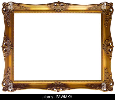 Ornate Golden Baroque Frame Clipping Path Stock Photo
