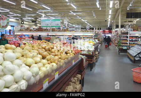Asian supermarket aisle in Toronto, Canada Stock Photo