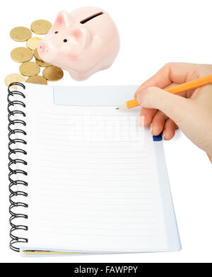 Females hand writing in notebook Stock Photo - Alamy