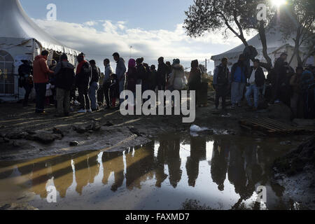 Greece. 3rd Jan, 2016. Europe, Greece, Lesbos isle, Moria refugees camp ...