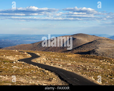 COLORADO, USA - SEPTEMBER 10, 2015: Highest paved road in North America, Mt. Evans Scenic Byway, Rocky Mountains, Colorado Stock Photo