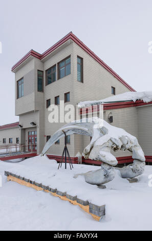 Exterior view of the Inupiat Heritage Center, Barrow, North Slope, Arctic Alaska, USA, Winter Stock Photo