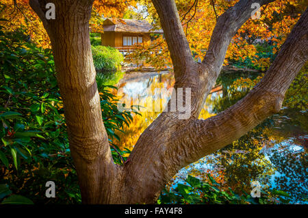 The Fort Worth Japanese Garden is a 7.5-acre Japanese Garden in the Fort Worth (Texas) Botanic Garden Stock Photo