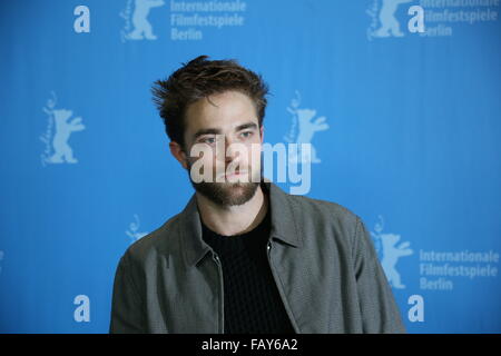Berlin, Germany, February 9th, 2015: Robert Pattinson attends at photocall during 65th Berlinale Stock Photo