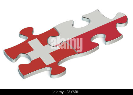 Poland and Switzerland puzzles from flags Stock Photo