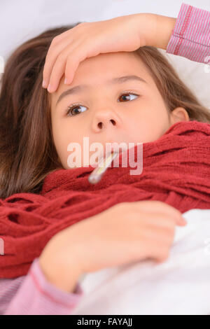 Little girl feeling sick Stock Photo