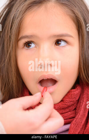 Little girl feeling sick Stock Photo