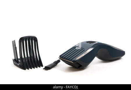 cordless machine for a hairstyle on a white background Stock Photo