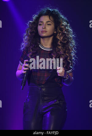 Ella Eyre Performing At The Clothes Show Live 2015 At The NEC Arena In Birmingham  Featuring: Ella Eyre Where: Birmingham, United Kingdom When: 06 Dec 2015 Stock Photo