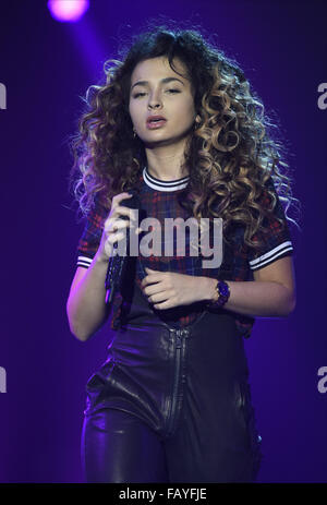 Ella Eyre Performing At The Clothes Show Live 2015 At The NEC Arena In Birmingham  Featuring: Ella Eyre Where: Birmingham, United Kingdom When: 06 Dec 2015 Stock Photo